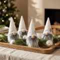 Elfi di Natale con barba bianca, grigia 12 cm 4 pz | Floristik24.it