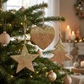 Decorazione natalizia Stella cuore albero Legno A10/12,5cm 3pz | Floristik24.it