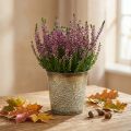 Fioriera per l'autunno, vaso in metallo con decoro a foglia, fioriera dorata Ø10cm H10cm | Floristik24.it