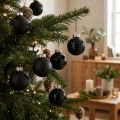 Mini palline di Natale in vetro nero lucido/opaco Ø2,5cm 22 pezzi | Floristik24.it