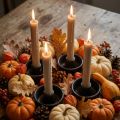 Candele stick candele marroni decorazione candele autunno Ø21/170mm 6 pz | Floristik24.it