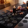 Decorazioni di Halloween a forma di zucca, 4 cm, nere, glitterate, 72 pezzi | Floristik24.it