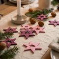 Decorazione stelle in legno Decorazione sparsa Natale Viola H4cm 72 pz | Floristik24.it
