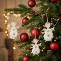 Angelo di Natale con cuore Decorazioni per albero di Natale in legno 14,5 cm 8 pz | Floristik24.it