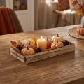 Vassoio in legno fiammato, vassoio decorativo, decorazione rustica da tavola, 20×10×3cm | Floristik24.it