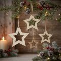 Stelle in legno chiaro Addobbi per albero 6/8/10/12cm 16pz | Floristik24.it