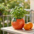 Vaso da fiori decorativo arancione mediterraneo in ceramica Ø9 cm | Floristik24.it
