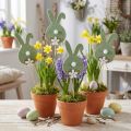 Coniglietto pasquale in feltro su bastoncino di legno – graziosi tappi decorativi per primavera e Pasqua 12 cm 12 pezzi | Floristik24.it