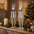 Figura decorativa in legno di renna Natale da mettere 12×6,5 cm H45 cm 2 pezzi | Floristik24.it