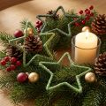 Stelle di iuta per decorazioni natalizie stelle di Natale verdi 15 cm 8 pz | Floristik24.it