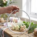 Ghirlanda decorativa di perle bianche Ø28cm set da 4 pezzi - Versatile decorazione da appendere per decorazioni primaverili, nuziali e vintage | Floristik24.it