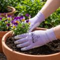 Guanti da giardino Kixx bianchi, lilla taglia 8 | Floristik24.it
