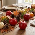 Mele decorative, rosse, lucide, artificiali, 7,5 cm, set da 6, decorazione autunnale | Floristik24.it