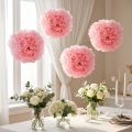 Pompon di carta Rosa chiaro Ø30cm 5pezzi | Floristik24.it