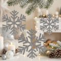 Fiocco di neve argento da appendere Ø8cm - Ø12cm 9 pz | Floristik24.it