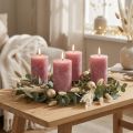 Candele tinta unita rosa antico 60x100mm 4 pz | Floristik24.it