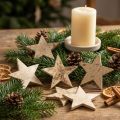 Stella di cocco natura 5 cm 50 pezzi decorazione tavola di Natale decorazione | Floristik24.it