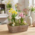 Coniglietto con fiore in legno 9 cm 12 pz | Floristik24.it