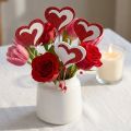 Cuore su bastoncino, rosso e bianco, cuore decorativo, decorazione per San Valentino, 16 pezzi | Floristik24.it