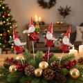 Gnomo natalizio con spina decorativa Babbo Natale 7 cm 4 pz | Floristik24.it
