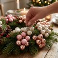 Mini palline di Natale in vetro rosa crema Ø25mm 140 pz | Floristik24.it