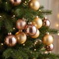 Palline di Natale in vero vetro oro e rosa Ø60mm 24 pz | Floristik24.it