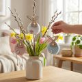 Appendiabiti decorativo coniglietti pasquali in legno peluche 26×7×2cm 6 pz | Floristik24.it