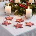 Decorazione stelle in legno Decorazione natalizia stelle rosa lucido Ø5cm 8 pz | Floristik24.it
