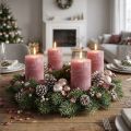 Candele in tinta unita rosa antico 60x80mm 4pz | Floristik24.it