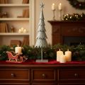 Albero di Natale decorativo su supporto con stella, decorazione festiva per la tavola, 74 cm | Floristik24.it
