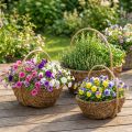 Cesto per patate 43/33/23 cm con rivestimento in alluminio, colore naturale, set da 3. | Floristik24.it