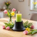 Candeliere portacandele nero in ceramica Ø12,5cm H7cm | Floristik24.it