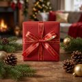 Nastro natalizio Nastro Buon Natale Rosso Oro 10mm 20m | Floristik24.it