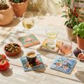 Sottobicchieri ceramica frutta verdura 10×10cm 4pz | Floristik24.it