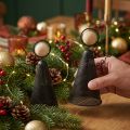 Figura di angelo natalizio in metallo nero naturale 15,5 cm 2 pezzi | Floristik24.it