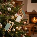 Slitta in legno da appendere Verde menta bianco 9,5cm 6pz | Floristik24.it