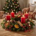 Stelle per corona dell'Avvento Decorazione natalizia iuta rossa 15 cm 8 pz | Floristik24.it