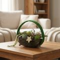 Anello decorativo anello decorativo in iuta verde verde scuro 4 cm Ø30 cm 2 pezzi | Floristik24.it