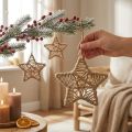 Stella decorativa da appendere Stella di iuta naturale Ø18cm 4 pz | Floristik24.it