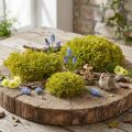 Muschio decorativo artificiale verde marrone – cuscino in muschio 10/12/14 cm 3 pezzi | Floristik24.it