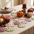Decorazioni in legno a forma di foglie autunnali, per la tavola, nei colori viola, rosa e verde, 4 cm, 72 pezzi. | Floristik24.it