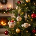 Pupazzo di neve in legno da appendere per Natale 5cm 12pz | Floristik24.it
