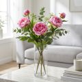 Peonie Fiori artificiali a stelo lungo Rosa 70 cm 3 pezzi | Floristik24.it