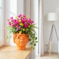Vaso per piante a forma di testa di pianta, busto, arancione, 13,5×13×14 cm | Floristik24.it