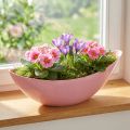 Barchetta portafiori in plastica rosa 28×9×9 cm 3pz | Floristik24.it