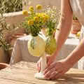 Vaso in ceramica decorato a forma di limone, decorazione da tavola mediterranea H22cm | Floristik24.it
