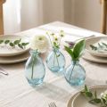 Mini vasi bulbosi decorativi in vetro colorato blu H12cm 6 pezzi | Floristik24.it