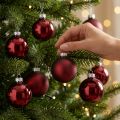 Palline di Natale in vetro Ø6cm Bordeaux 24 pz | Floristik24.it