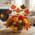 Spilla foglia d'acero ordinata decorazione autunnale 8 cm L35 cm 12 pezzi | Floristik24.it