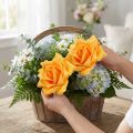 Rosa in schiuma Ø15cm Giallo 4 pz | Floristik24.it